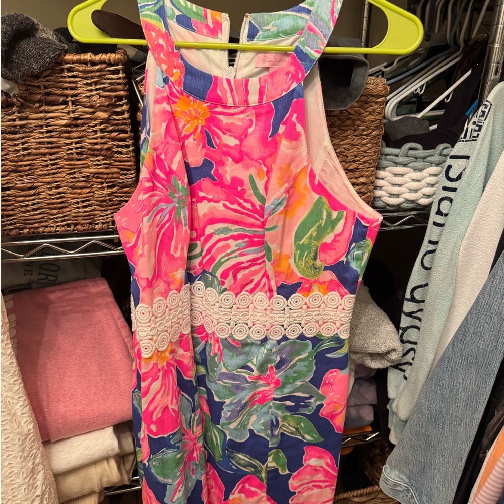 SOLD** Lilly Pulitzer Pink and Blue Floral Dress